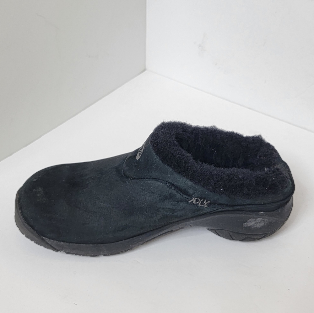 Merrell Black Q Form 2 Suede Sheepskin-lined Mules Slippers Black Slip Ons sz 6 - Picture 5 of 9